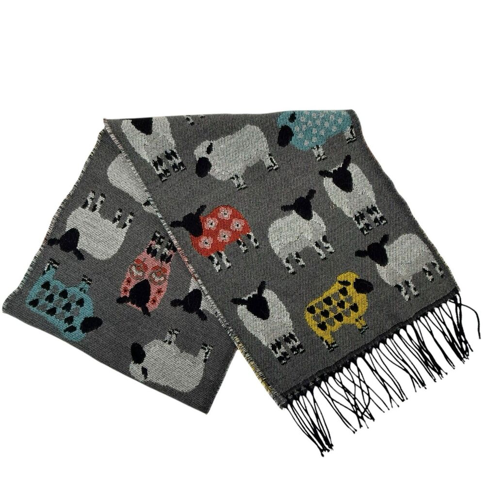 MOLINA by Jimmy Hourihan Sheep Scarf Hearts Made in France Cozy Travel Winter